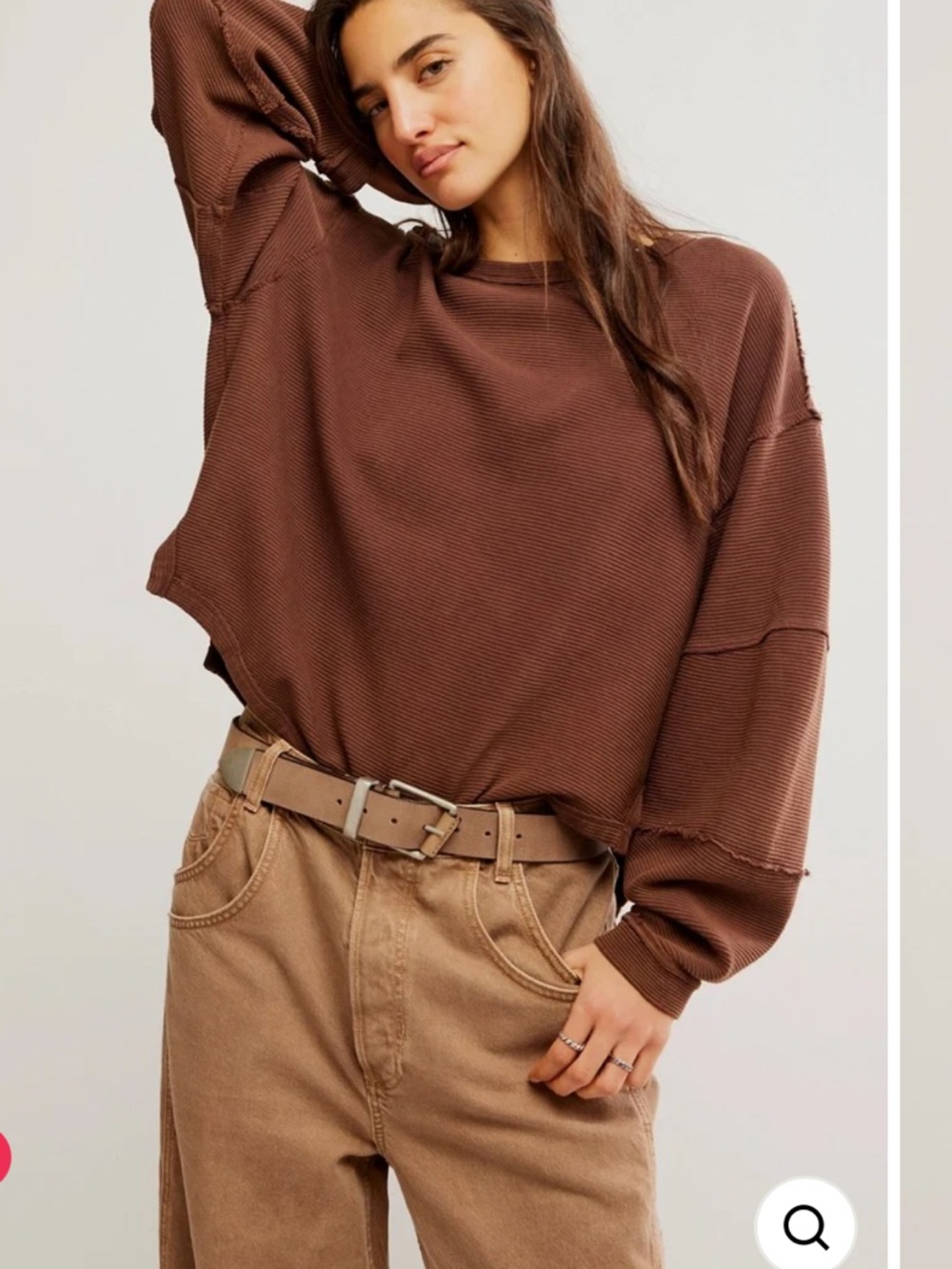 We the Free by Free People.  Total eclipse cropped tee. Size Medium, Chocolate.